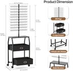 XINTUO Portable Braiding Hair Rack with Wheels & Storage Drawers,280 Pegs Hair Extension Holder Hanger for Braiding Hair Separator Stand Display,Hair Rack with Stylist Hair braiding Tools(Black) - Image 5