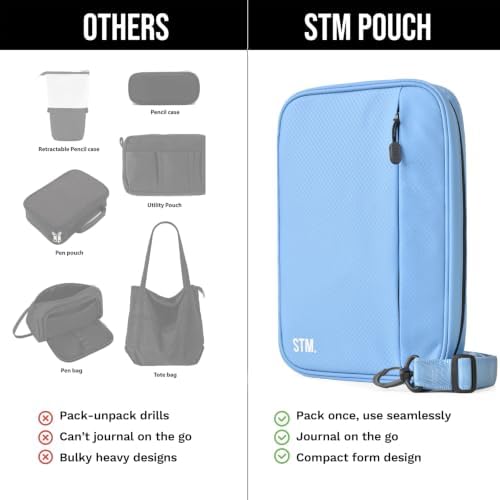 Scribbles That Matter - A5 Pencil Case Pouch + Journal Organizer - Large capacity Kawaii Pencil Pouch, Pen Case, Marker Case, Storage Journal Pouch Zippered Pocket Adjustable Shoulder Strap (7 x 10) - Image 6