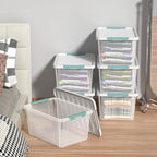 Zopnny 35 Qt Clear Stackable Storage Bins with Lids, 6-Pack - Image 5