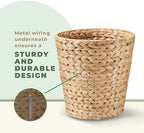 84ECO 2-Pack 3 Gallon Wicker Trash Cans for Bathroom, Bedroom, Office - Rattan Trash Can - Decorative Waste Basket - Image 6