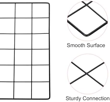 PATIKIL Wire Grid Panel Wall Grid Decorative Panels 24"x12" Black 2Pcs - Image 3
