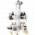 REINHARDT Split Shower Caddy Hanging for Handheld Showerheads, Silver by REINHARDT
