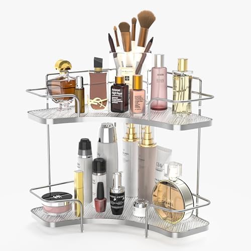 FOLLOWIN 2 Tier Bathroom Organizer Countertop Corner, Makeup Organizer by FOLLOWIN