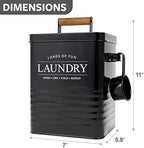 Calindiana Modern Farmhouse Metal Laundry Soap Dispenser Container Holder with Scoop for Laundry Room Decor and Space Saving Laundry Room Organization and Storage, Laundry Powder Container, Black - Image 3