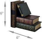 Bellaa Classic Wooden Book Bookends Library Hidden Drawers Vintage Cool Creative Unique Decorative Books Support Shelves Desk Organizer - Image 6