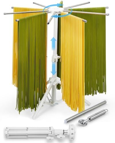 Pasta Drying Rack Collapsible, Large Noodle Dryer Foldable by MUMSUNG