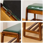 Solid Wood Shoe Rack Bench with Flip-Top Storage, Green, 31.5'' - Image 5