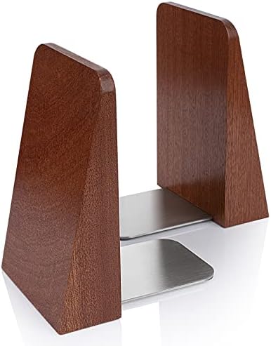 DRELIFAM Wood Handmade Heavy Duty Bookends for Shelves Decorative Book Ends to Hold Books for Office by DRELIFAM