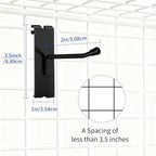 40pcs 2 inch Matte Black Gridwall Hooks for 3 x 3 Inch Grid Panels - Image 2