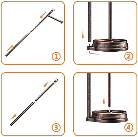 KASUNTO Toilet Paper Holder for Bathroom, Heavy Weighted Metal Free Standing Toilet Paper Holder Stand with Crystal Ball, Toilet Paper Roll Stand for Bathroom Accessories (Oil Rubbed Bronze) - Image 6