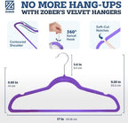 Zober Purple Velvet Hangers 50 Pack, Slim Non Slip Clothes Hangers - Image 3