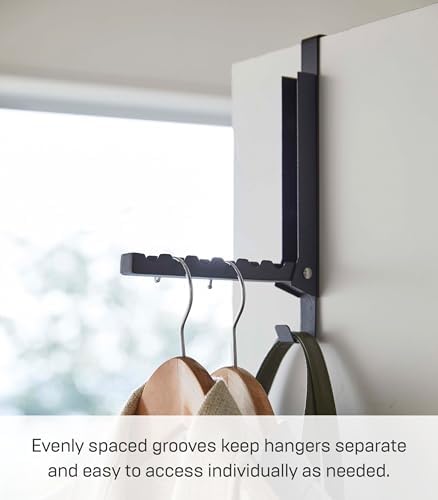 YAMAZAKI Home Smart Over The Door Coat Hook Organizer Collapsible Foldable Rack for Entryway Or Bedroom Closet - 2-Hook - Steel - Image 4