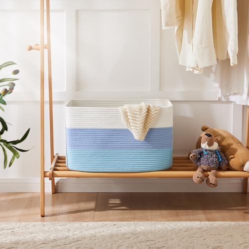 Artfeel Blanket Basket,Rectangle Woven Baskets for Storage,65L Laundry Basket for Decorative Nursery Blanket,Toys,Dirty Clothes and Magazine in Shelves,Baby Room,and Living Room - Image 4