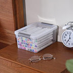 Small Storage Bins with Lids 3.2 QT Plastic Storage Containers for Organizing Stackable Clear Storage Boxes,Clear White(12 Packs) - Image 6