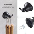 Newfun 8Pcs Matte Black Bathroom Accessories Set Towel Racks for Bathroom - Image 3