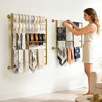 Wall Mounted Scarf Rack, Hijab Hanger Organizer (Gold, 7T-23.6×35.4IN) - Image 2