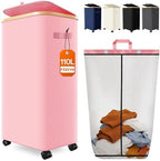 Laundry Basket with Wheels, 110L Large Rolling Laundry Hamper for Dorm by Fzzcvo