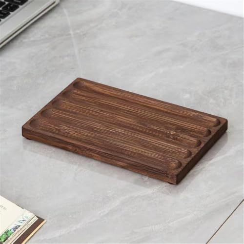 Pen holder Organizer of Office desks,Walnut Desk Pen Stand,Wave Pen Tray Accessory,Teacher Gifts,Suitable for School,Home,Desktop Art Accessories (Walnut, 5 Grid) - Image 2