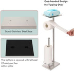 Toilet Paper Holder with Tray At the Top, Heavy-Weighted Stainless Steel Base No Wobbly, Freestanding Toilet Paper Rolls Stand, Hold Extra 3 Paper Rolls On the Base (Brushed Nickel) - Image 4