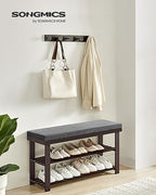 SONGMICS Bamboo Shoe Bench, 3-Tier Shoe Rack, 11.8 x 35.4 x 19.2 Inches - Image 2