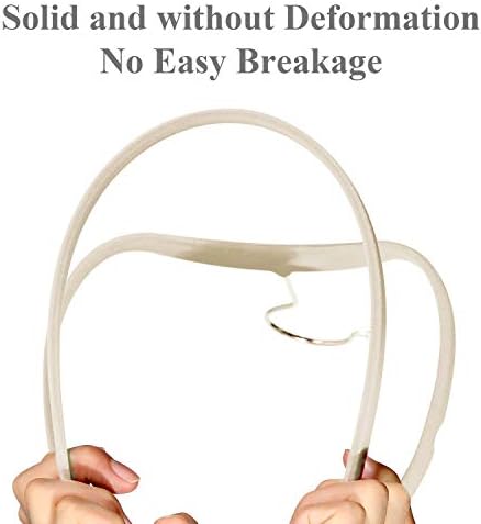 VECELO Premium Velvet Clothes Hangers Suit Heavy Duty (60 Pack)-Non Slip & Space-Saving with 8 Finger Clips & Tie Rack Excellent for Men and Women,Beige - Image 4