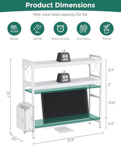 Desk Hutch Dorm with Adjustable Shelves and Side Pockets - Image 3