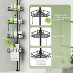 DAOYA Shower Caddy Tension Pole Shower Organizer Tension Rod with Towel Bar - Image 6