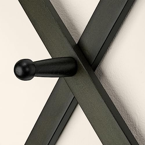 SKOLOO Accordion Wall Hanger with 22 Hooks, Modern Expandable Coat Rack Hat Rack for Wall, Solid Wooden, Dark Walnut Color - Image 5