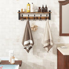 Homode Wall Mount Coat Rack with Shelf and 5 Tri Hooks - Image 3