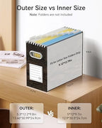 Oterri Portable Collapsible Cardboard File Box with Handle for Letter-Size - Image 2