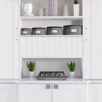 Sorbus China Storage Containers, with Lid (Dinner Plate Storage, Gray) - Image 2