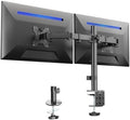 VIVO Dual Monitor Desk Mount, Heavy Duty Fully Adjustable Steel Stand, Holds 2 Computer Screens up to 24 inches and Max 22lbs Each, Black, STAND-V024 by VIVO