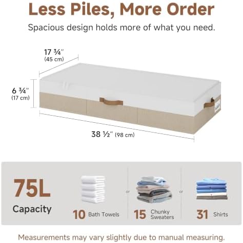 StorageWorks 7 Inch Low Profile Under Bed Clothes Storage Bins with Lids - Image 2
