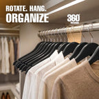 Utopia Home Wooden Hangers 30 Pack – Slim Suit Hangers Black - Image 5