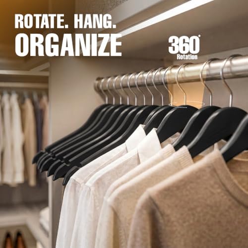Utopia Home Wooden Hangers 30 Pack – Slim Suit Hangers Black - Image 5