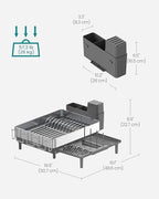 SONGMICS Dish Drying Rack, Expandable Stainless Steel, with Rotatable Spout - Image 4