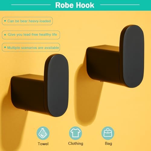 5-Pieces Matte Black Bathroom Accessories Set, Stainless Steel Bathroom Hardware Set, 23.6 Inch Bath Towel Bar Set, Towel Hooks,Towel Racks for Bathroom Wall Mounted,SE96026S-5MB - Image 4