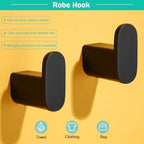 5-Pieces Matte Black Bathroom Accessories Set, Stainless Steel Bathroom Hardware Set, 23.6 Inch Bath Towel Bar Set, Towel Hooks,Towel Racks for Bathroom Wall Mounted,SE96026S-5MB - Image 4