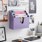 Acrimet Horizontal Triple File Folder Organizer Sorter, Letter Size, Purple - Image 5