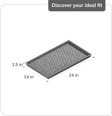 Anji Mountain Heavy Duty Waterproof Rubber Shoe Storage Mat Organizer/Boot Storage Multi Use for Entryway with Coir, Tan and Black Insert, Fits 2 Pair (24.5" Wide) - Image 6