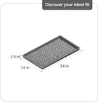Anji Mountain Heavy Duty Waterproof Rubber Shoe Storage Mat Organizer/Boot Storage Multi Use for Entryway with Coir, Tan and Ivory Insert, Fits 2 Pair (24.5" Wide) - Image 6