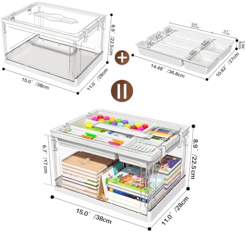 24QT 1Pack Craft Organizers and Storage with Tray, Craft Storage Box - Image 2
