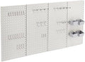 Amazon Basics Rectangular Metal Pegboard Wall Organizer, Tool Storage Organization System, Rust and Scratch Resistant, 48-Piece Kit, Gray by AmazonBasics