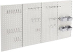 Amazon Basics Rectangular Metal Pegboard Wall Organizer, Tool Storage Organization System, Rust and Scratch Resistant, 48-Piece Kit, Gray by AmazonBasics