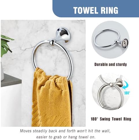 Classic Bathroom Hardware Accessory 4-piece Set,Chrome - Image 4