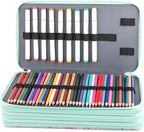 Vomgomfom 300 Slots Marker Case 4-Layer PU Leather, Handle, Grenn Rose - Image 4