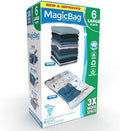 MagicBag Instant Space Saver Storage - Flat Large - Set of 6 Bags Total - Airtight Double Zipper - Vacuum Seal - Clothing, Pillows - Home Organization by PROMART