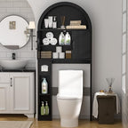 Spurgehom Over Toilet Storage Cabinet, Bathroom Arch Organizer, Black - Image 3