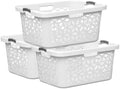 EconoHome Laundry Basket - Large 2 Bushel Laundry Basket with Handles - Stackable Plastic Hamper for Dirty Clothes - Storage Bin & Organizer for Bathroom, Bedroom - White, 70.5L Capacity – Heavy Duty by EconoHome