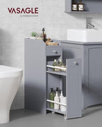 VASAGLE Small Bathroom Storage Cabinet, with Slide Out Drawers，Dove Gray - Image 2